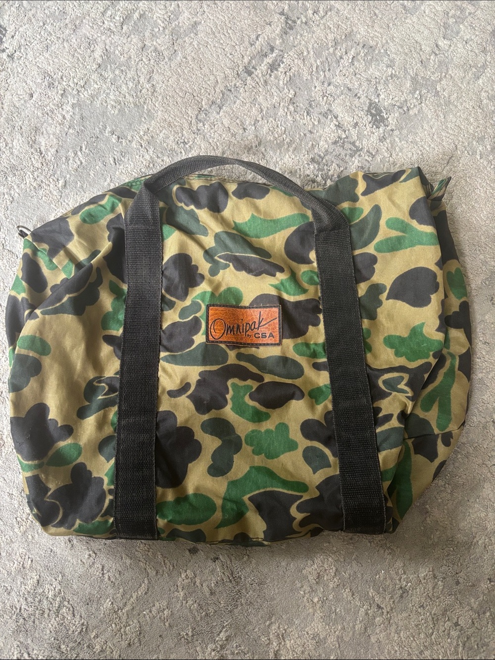 VTG OMNIPAK by CSA  Camouflage Canvas Tote Bag - Green/Black